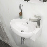 Modern Aesthetic Rectangle Wall Mount Bathroom Sink With Single Faucet Hole