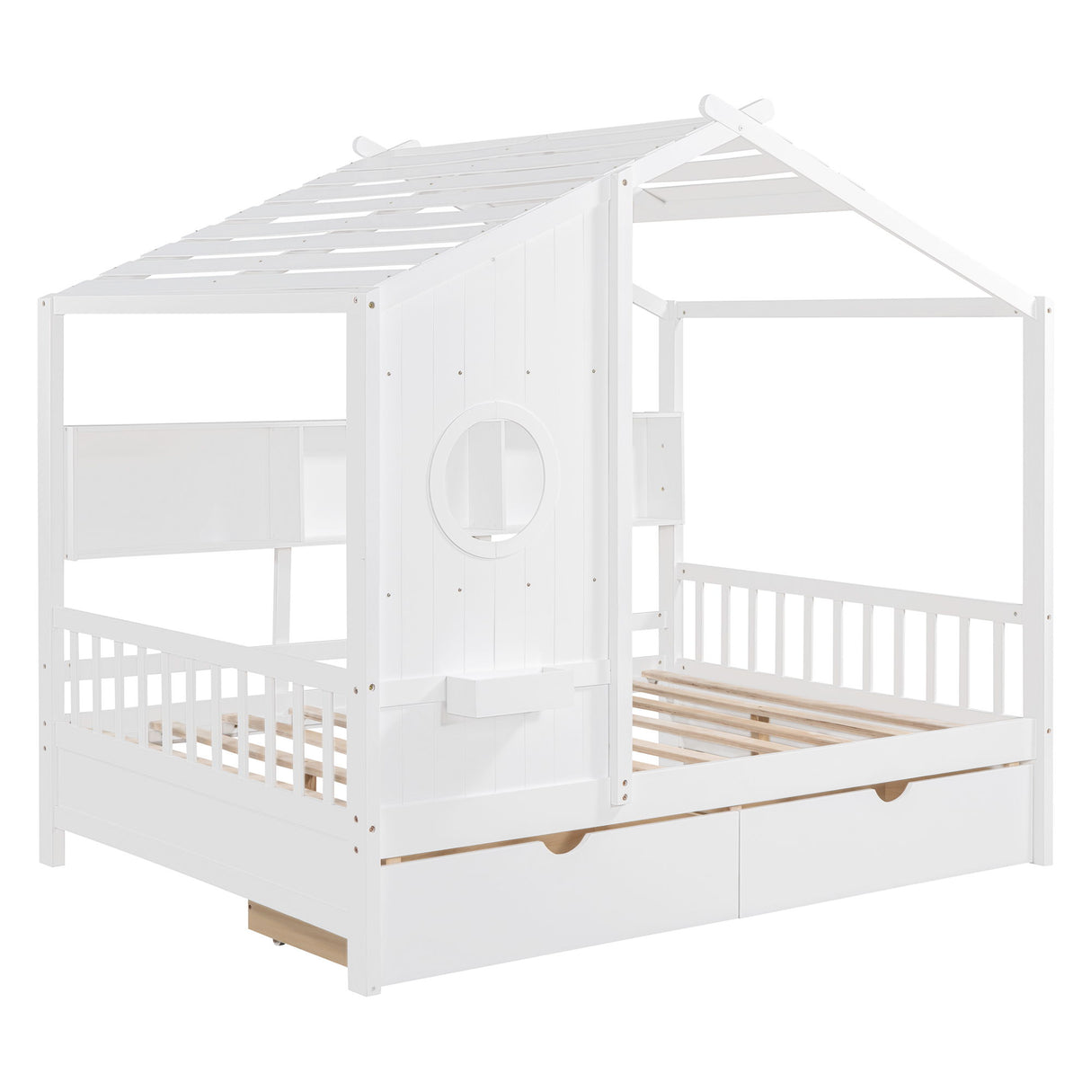 Modern Design House Bed With Storage Shelf
