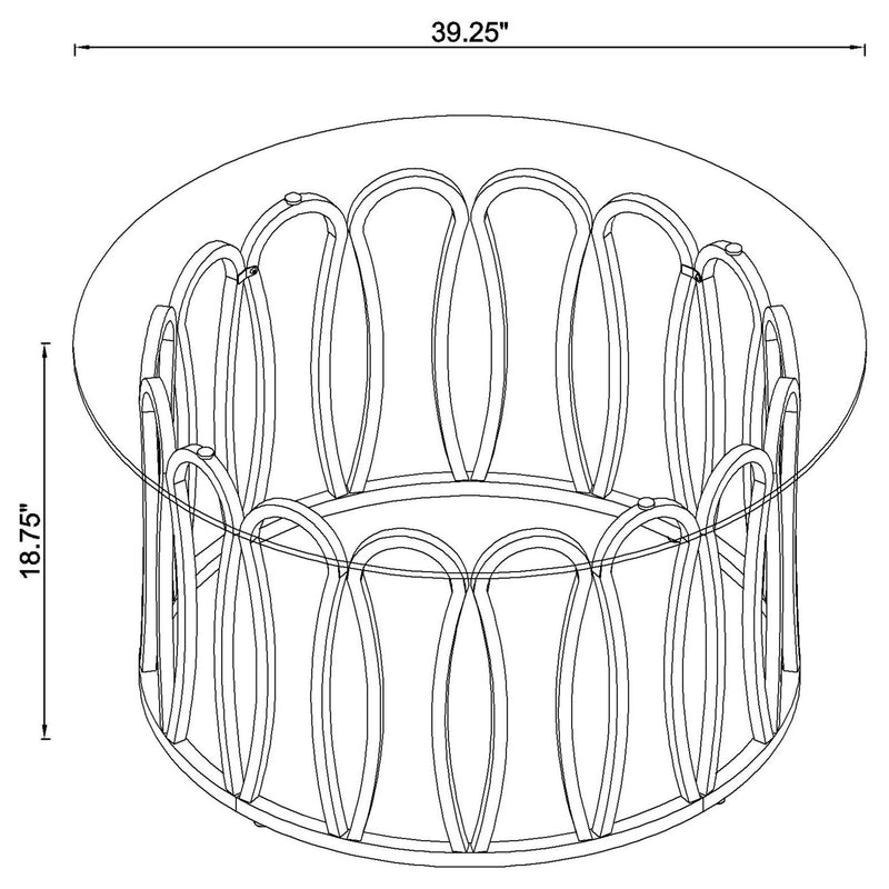 Round Glass Top Table With Polished Metal Base