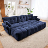 Elegant Sofa Set With Ottoman And Pillows, Textured Chenille, High Resilience Cushions
