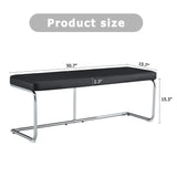 Shoe Changing Bench With Silver Metal Legs For Versatile Use - Black
