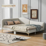 Upholstered Daybed With Headboard And Armrest, Support Legs