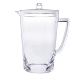 Halo - Oval Design Unbreakable Plastic Water Pitcher With Lid Acrylic, 2.75 Quarts - Clear