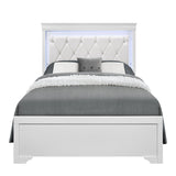 Shaker - 5 Pieces Bedroom Set With Crystal Inspired Tufted Headboard And LED Lighting