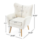 Mid - Century Modern Arm Chair With Wingback Design Wood Legs
