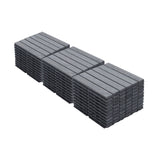 Interlocking Deck Tiles Striped Pattern, Waterproof Anti Mildew Brown