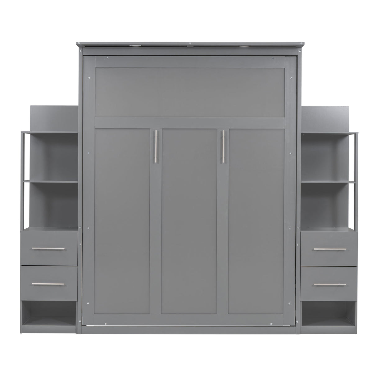 Murphy Wall Bed With Shelves, Drawers And LED Lights