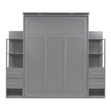 Murphy Wall Bed With Shelves, Drawers And LED Lights