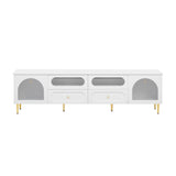 Retro TV Stand With 6 Metal Legs, 2 Cabinets, 4 Drawers And Anti-Tip Device