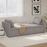 Modern Upholstered Chaise Lounger Daybed With Pillows Small Single Daybed, No Mattress Needed