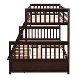 Twin Over Full Bunk Bed With Ladders And Two Storage Drawers - Espresso