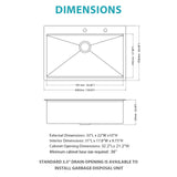 Drop In Kitchen Sink Stainless Steel 16 Gauge