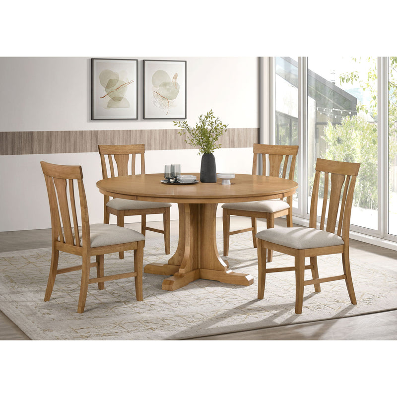 Auburn - 5 Piece Dining Set - Natural / Light Brown