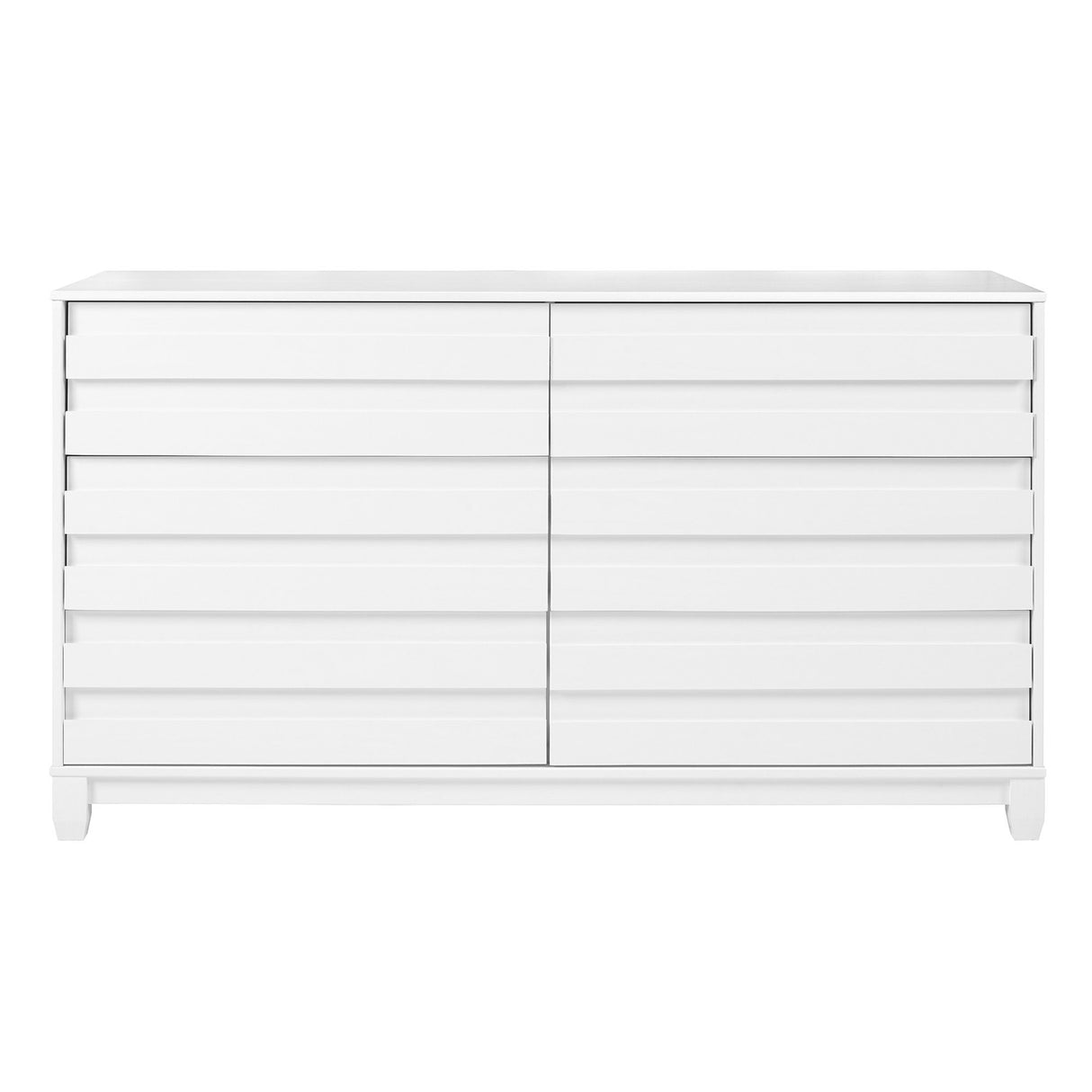Modern 6 Drawer Solid Wood Dresser With Channel Pulls