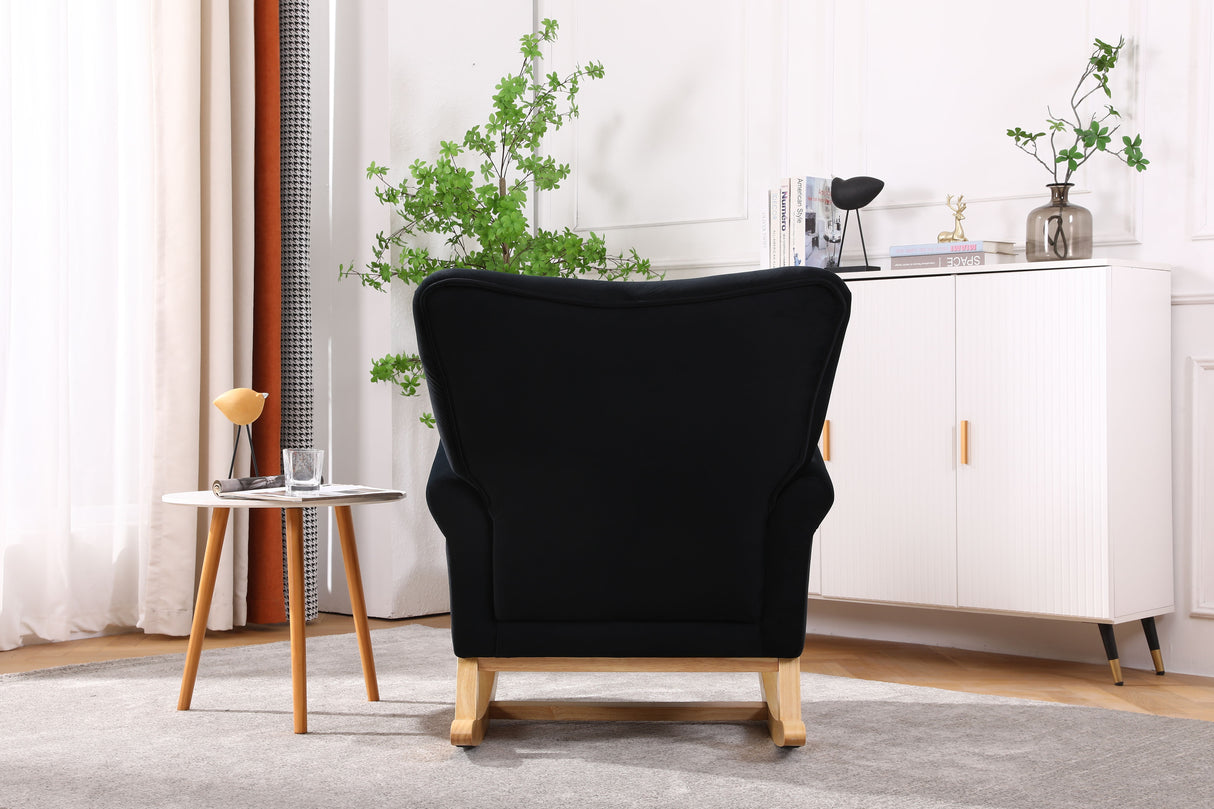 Modern Rocking Chair, Upholstered Accent Chair For Nursery, Small Contemporary Rocke