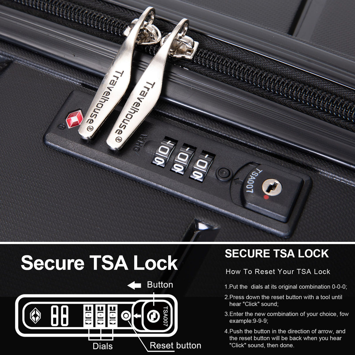 Hardshell Suitcase Spinner Wheels Lightweight Durable Suitcase With Tsa Lock, 3 Piece Set