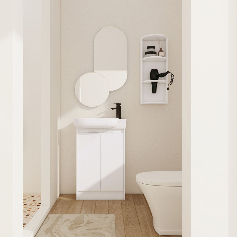 Freestanding Bathroom Vanity With Sink And Storage Rack, Soft Close Doors Base With Basin