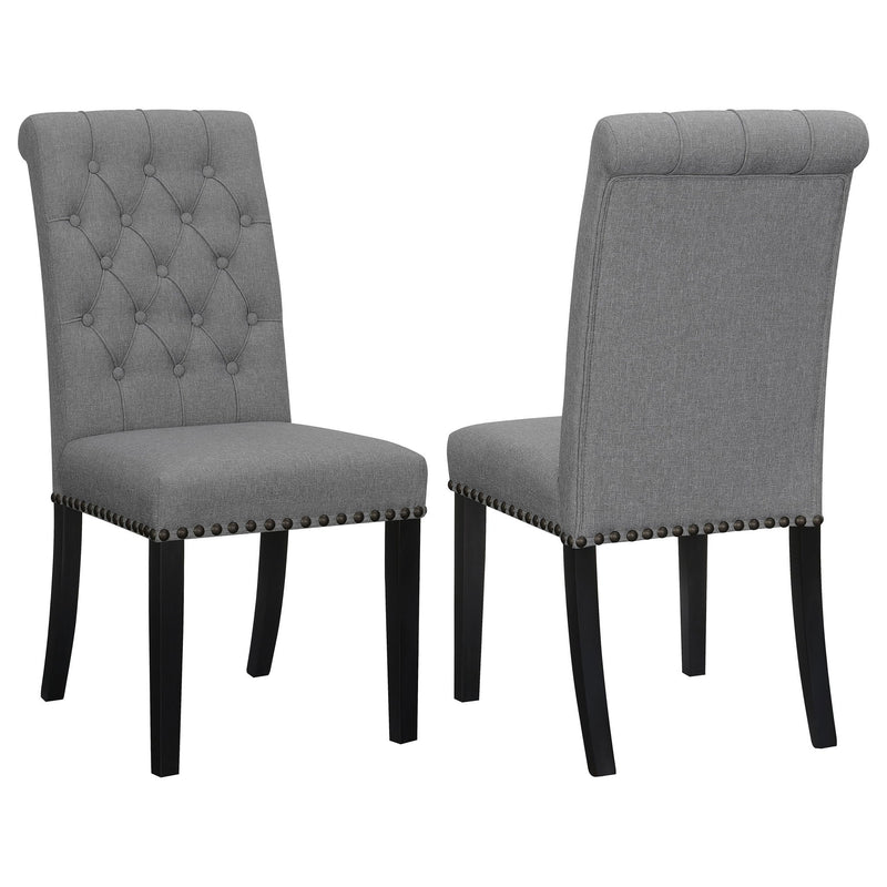 Tufted Rolled Backrest Side Chairs (Set of 2)
