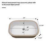 Undermount Bathroom Sink 22" X 15.25" With Overflow Sleek, High Temperature Fired, Stain Resistant, Smooth Polished Surface - White