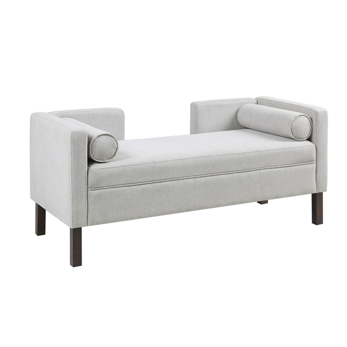Upholstered Accent Bench With Open Back - Gray