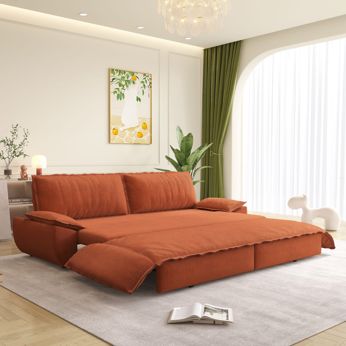 Queen Pull Out Sofa Bed, 3 In 1 Convertible Sleeper Sofa