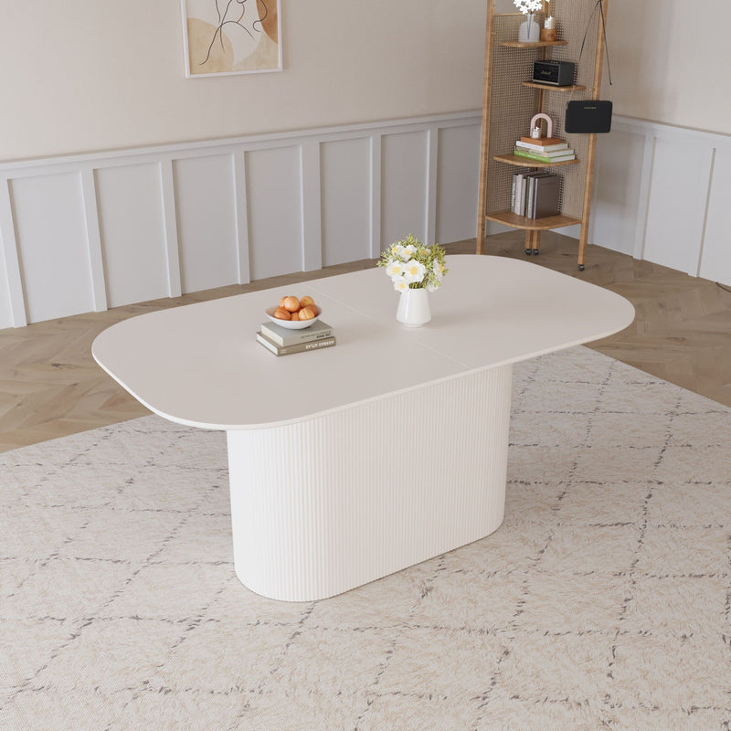 Modern Dining Table With Vertical Striped Legs