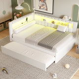 Upholstered Platform Bed With USB Ports And LED Belt