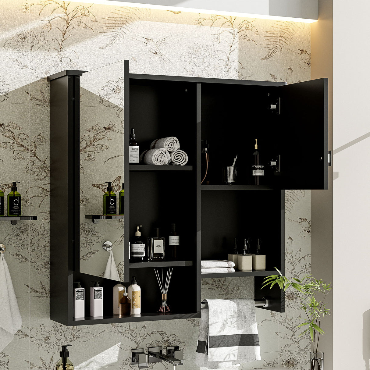 Modern Wall Mounted Bathroom Medicine Cabinet, Bathroom Wall Storage Cabinet With Mirror