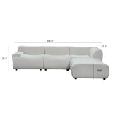 Strong Durable Fabric 4 Seat Sectional Sofa With High Density Sponge