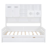 Daybed With All-In-One Cabinet And Shelf