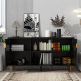 Modern TV Stand With 3 Doors And Adjustable Shelves