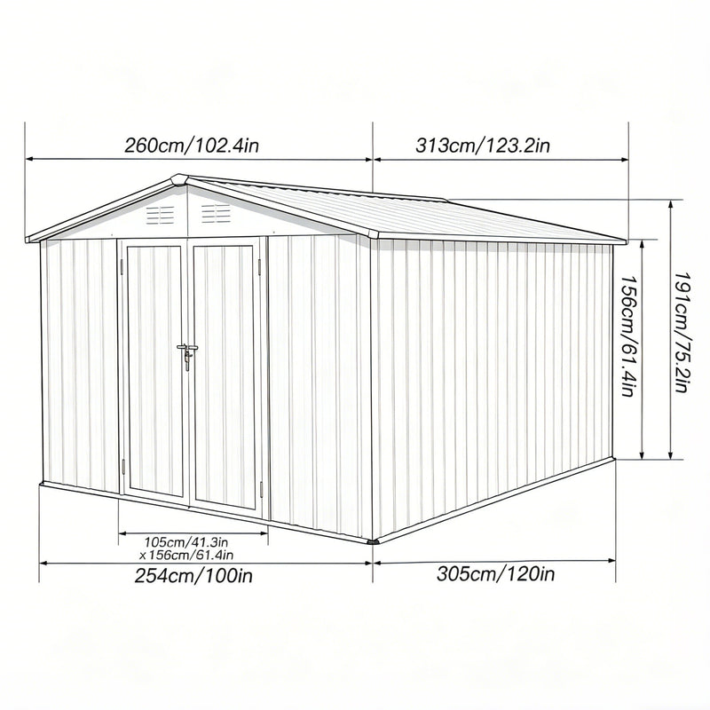 10' x 8' Garden Sheds Outdoor Storage Sheds