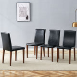 Simple Versatile Dining Chairs Set With Comfortable Design And Sturdy Metal Legs, 4 Piece Set - Black / Dark Walnut