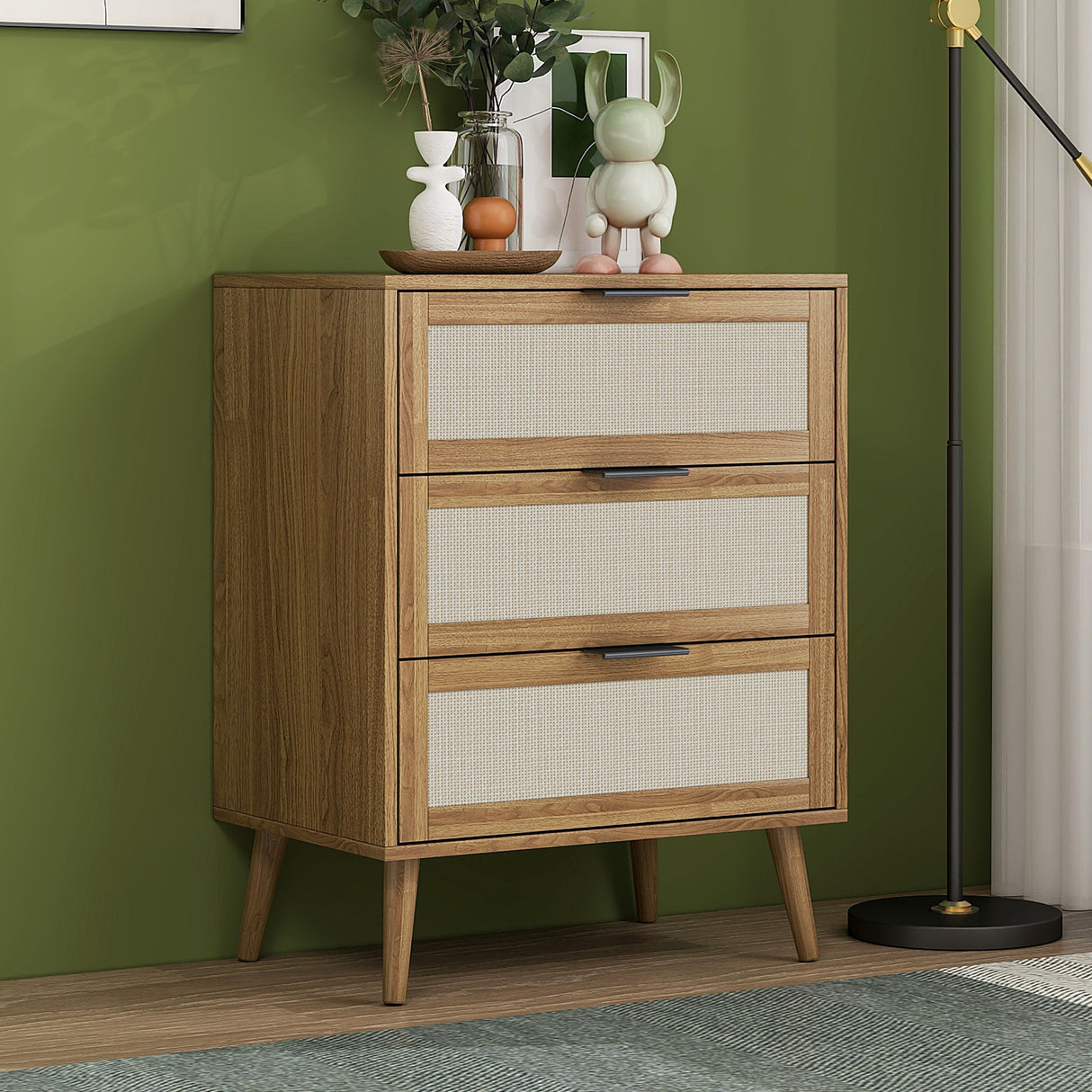3 Drawer Cabinet, Suitable For Bedroom, Living Room, Study - Walnut