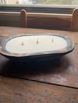 Rustic Black Dough Bowl Candle