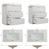 Double Sinks Bathroom Vanity Set With 2 Ceramic Basins