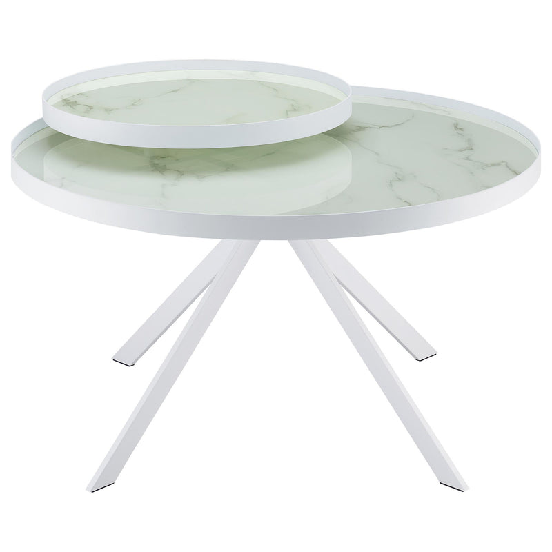 Shayne - Round Top Coffee Table With 2 Tier Design