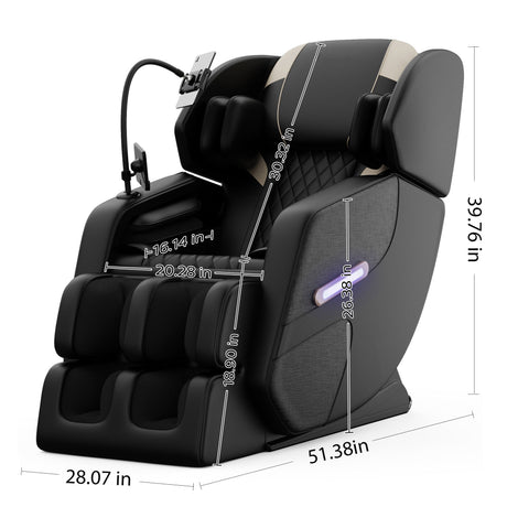 Massage Chair Recliner With Zero Gravity, Full Body Air Pressure - Black