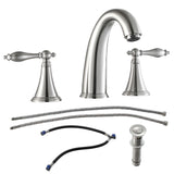 Elegant 2 Handle Widespread Bathroom Faucet With Pop Up Drain And Water Supply Lines