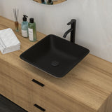 Artistic Vessel Sink With Faucet And Pop Up Drain - Matte Black