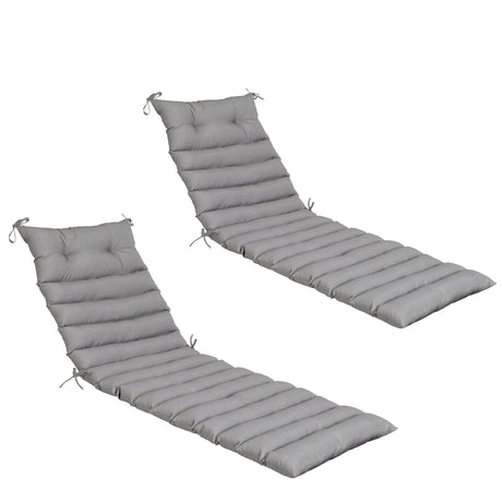 2 Piece Outdoor Chaise Lounge Chair Cushion Set