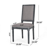French Country Style Dining Chair With Upholstered Seating And Fluted Legs