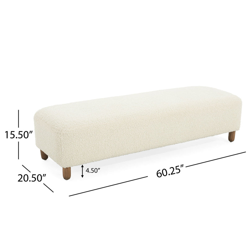Contemporary Ottoman With Foam Cushion And Durable Upholstery