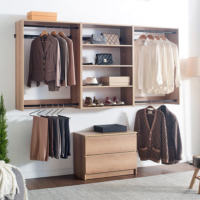 Devi - Wall Mounted Wood Closet System With Modular Units