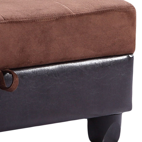 Upholstered Ottoman Elegant - Chocolate