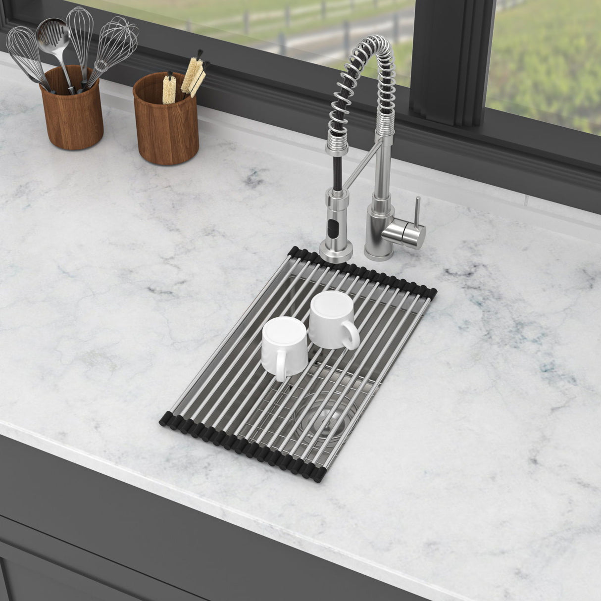 12" Undermount Kitchen Sink, Deep Single Bowl - Brushed Nickel