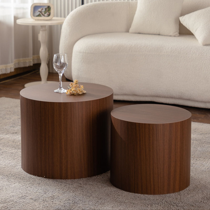 Modern Round Nesting Coffee Table (Set of 2)