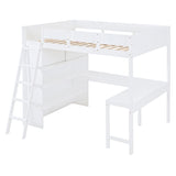 Modern Loft Bed With Desk And Shelves