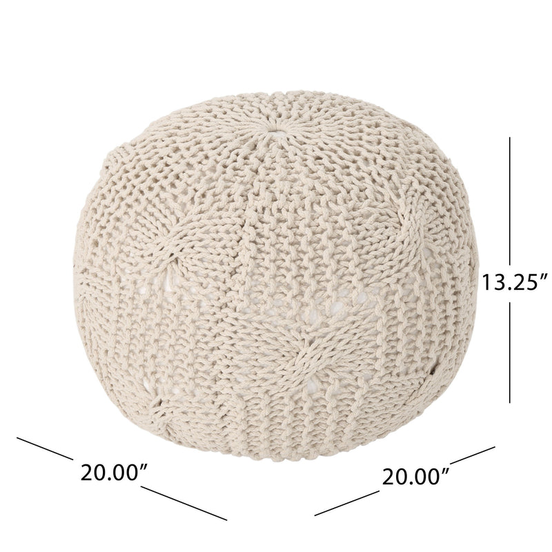 Bordeaux - Knitted Round Pouf