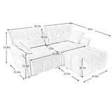 Elegant Sofa Set With Ottoman And Pillows, Textured Chenille, High Resilience Cushions